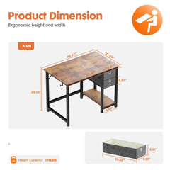 MyDepot Office Computer Desk with Drawers