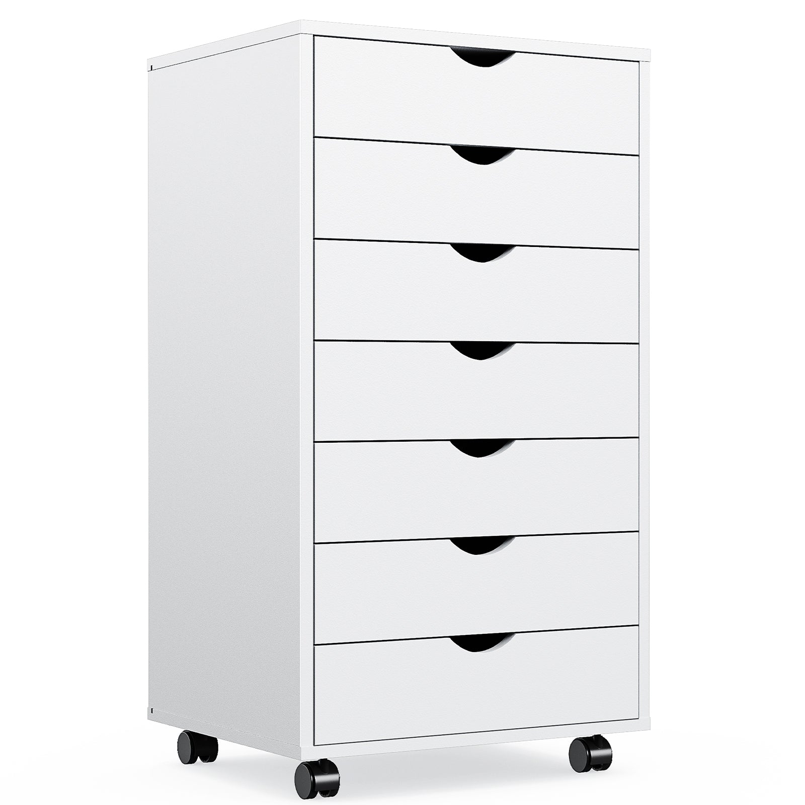 MyDepot White Panana 5/7 Drawer Chest Wooden Tall Dresser Storage Dresser Cabinet with Wheels