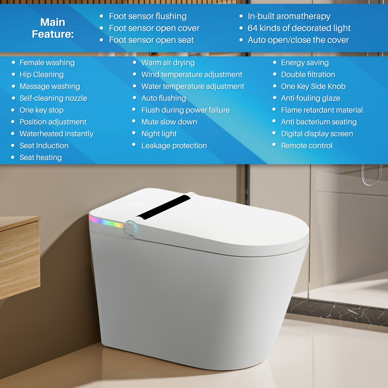 MyDepot One Piece Smart Bidet Toilet