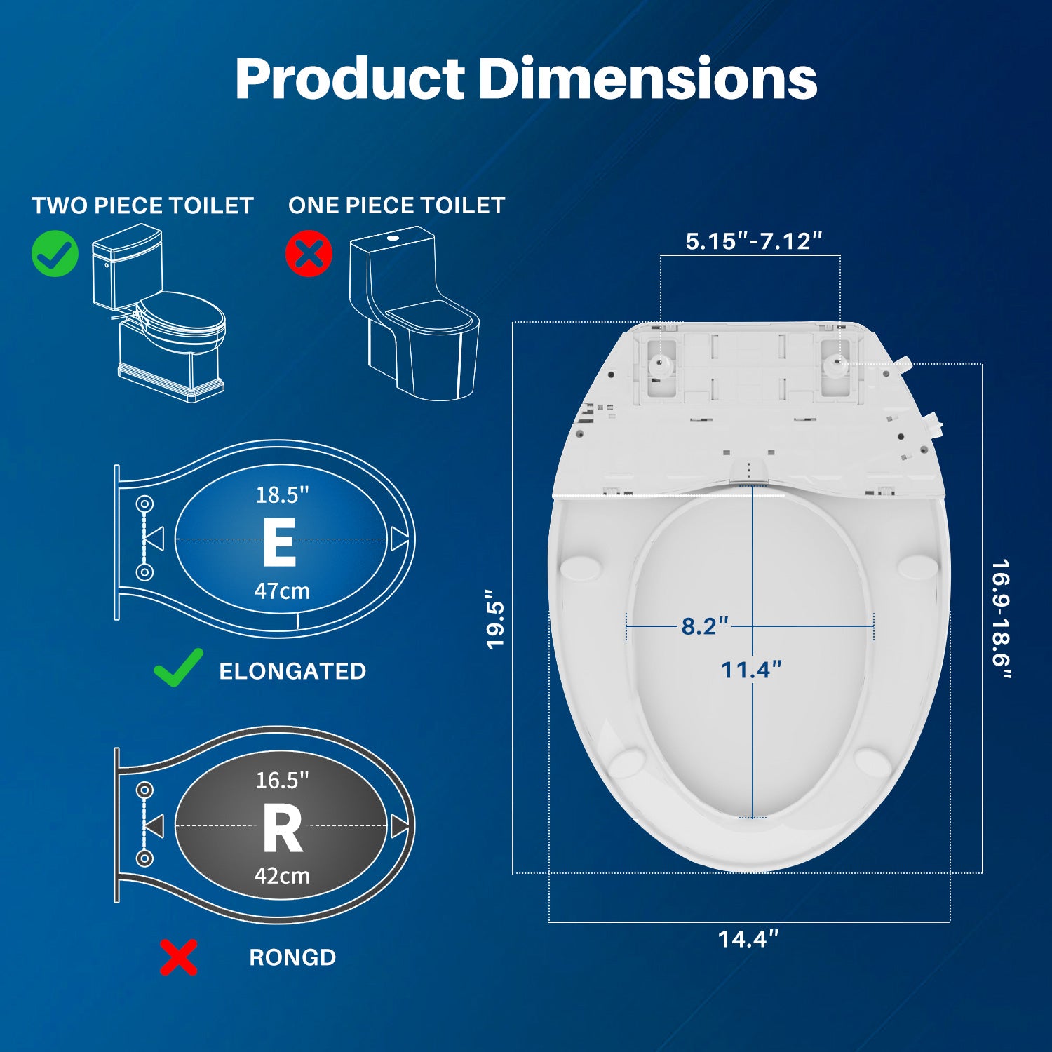 MyDepot Non-Electric Bidet Toilet Seat with Self-Cleaning Nozzle