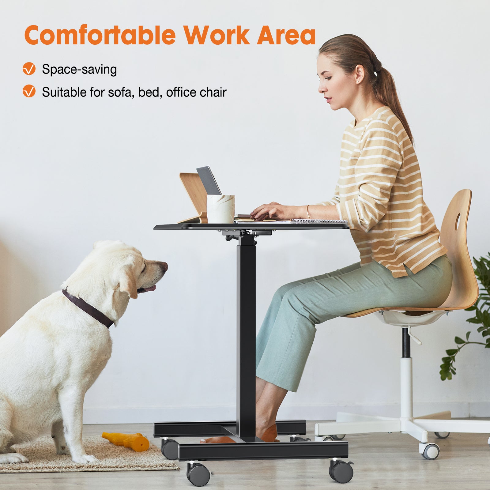 MyDepot Small Standing Desk Mobile Standing Desk Adjustable Height