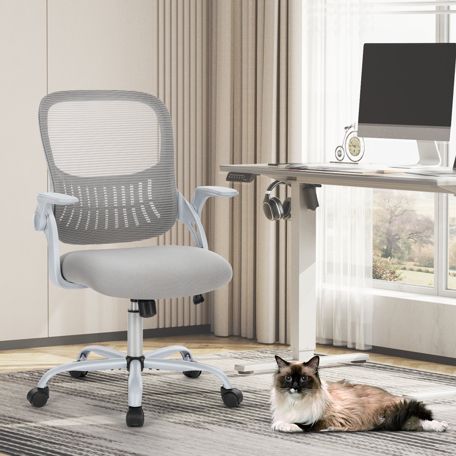 MyDepot Ergonomic Office Mesh Chair with Fixed Armrest