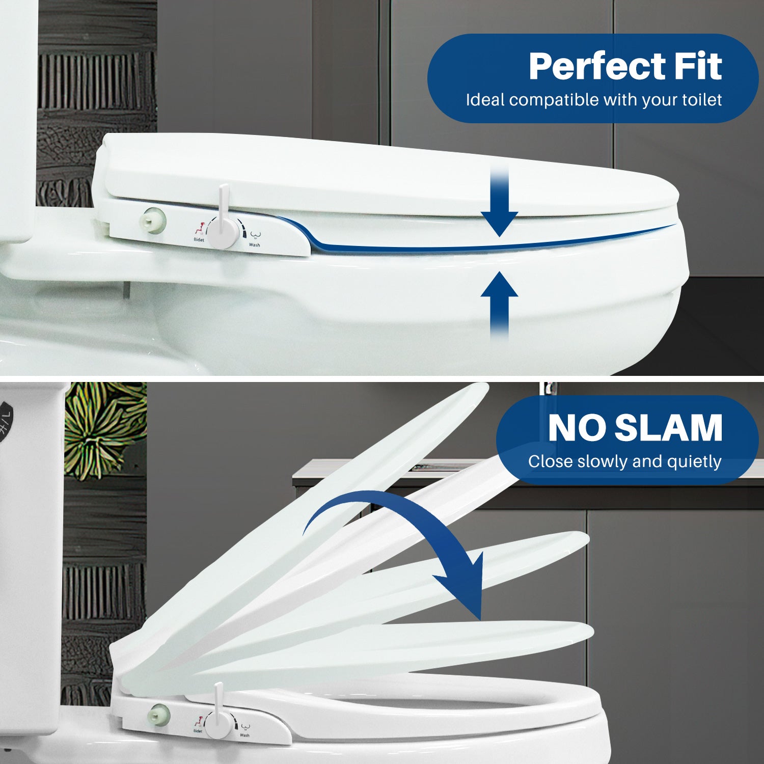 MyDepot Non-Electric Bidet Toilet Seat with Self-Cleaning Nozzle