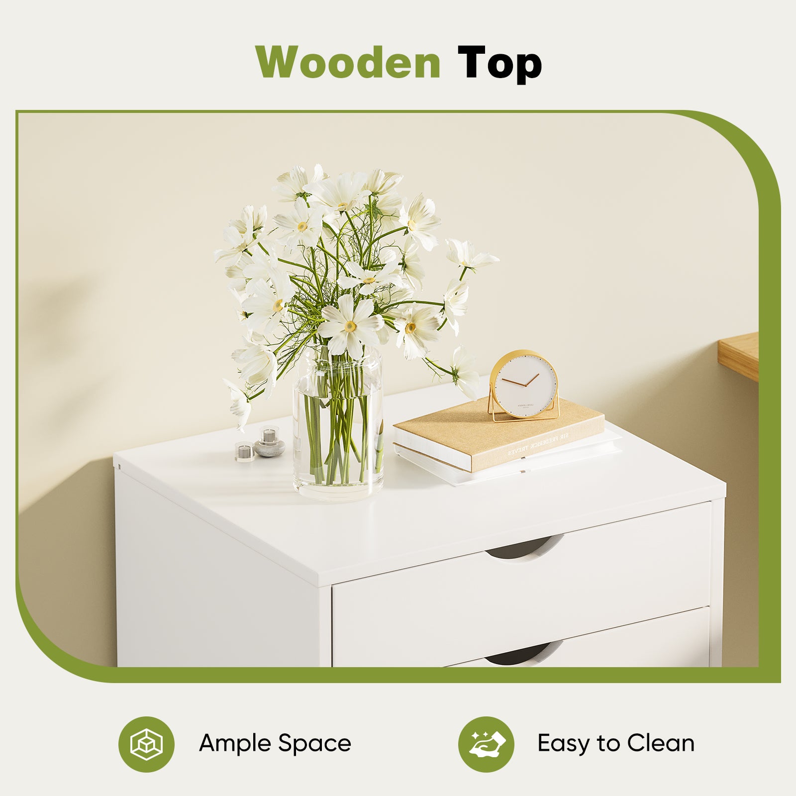 MyDepot White Panana 5/7 Drawer Chest Wooden Tall Dresser Storage Dresser Cabinet with Wheels