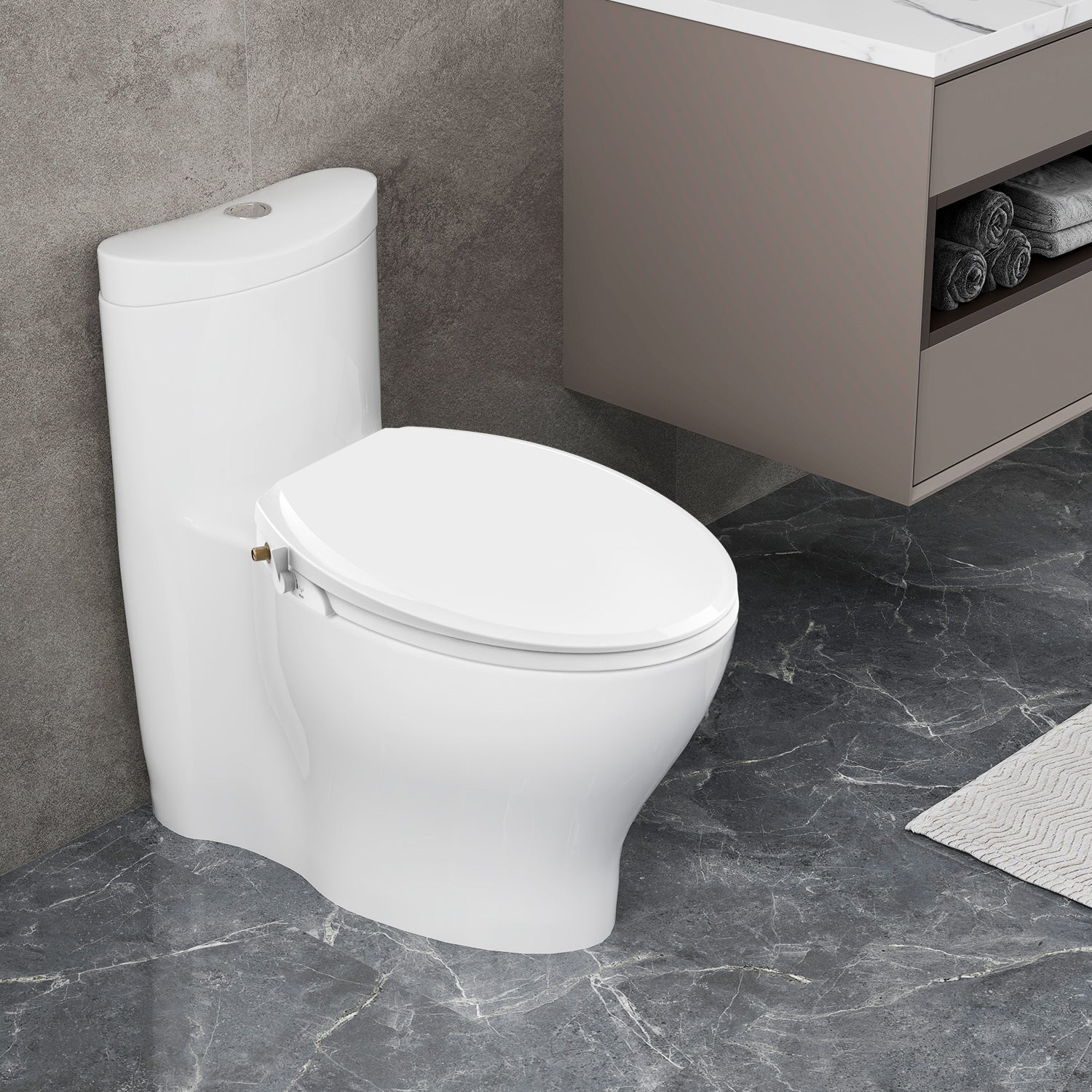 MyDepot Non-Electric Bidet Toilet Seat with Self-Cleaning Nozzle