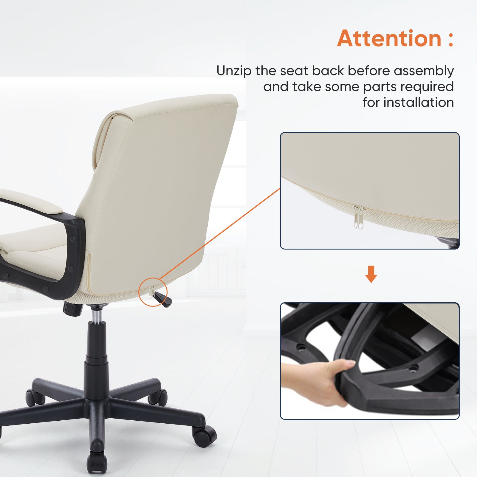 MyDepot Modern PU Leather Executive Swivel Task Chair