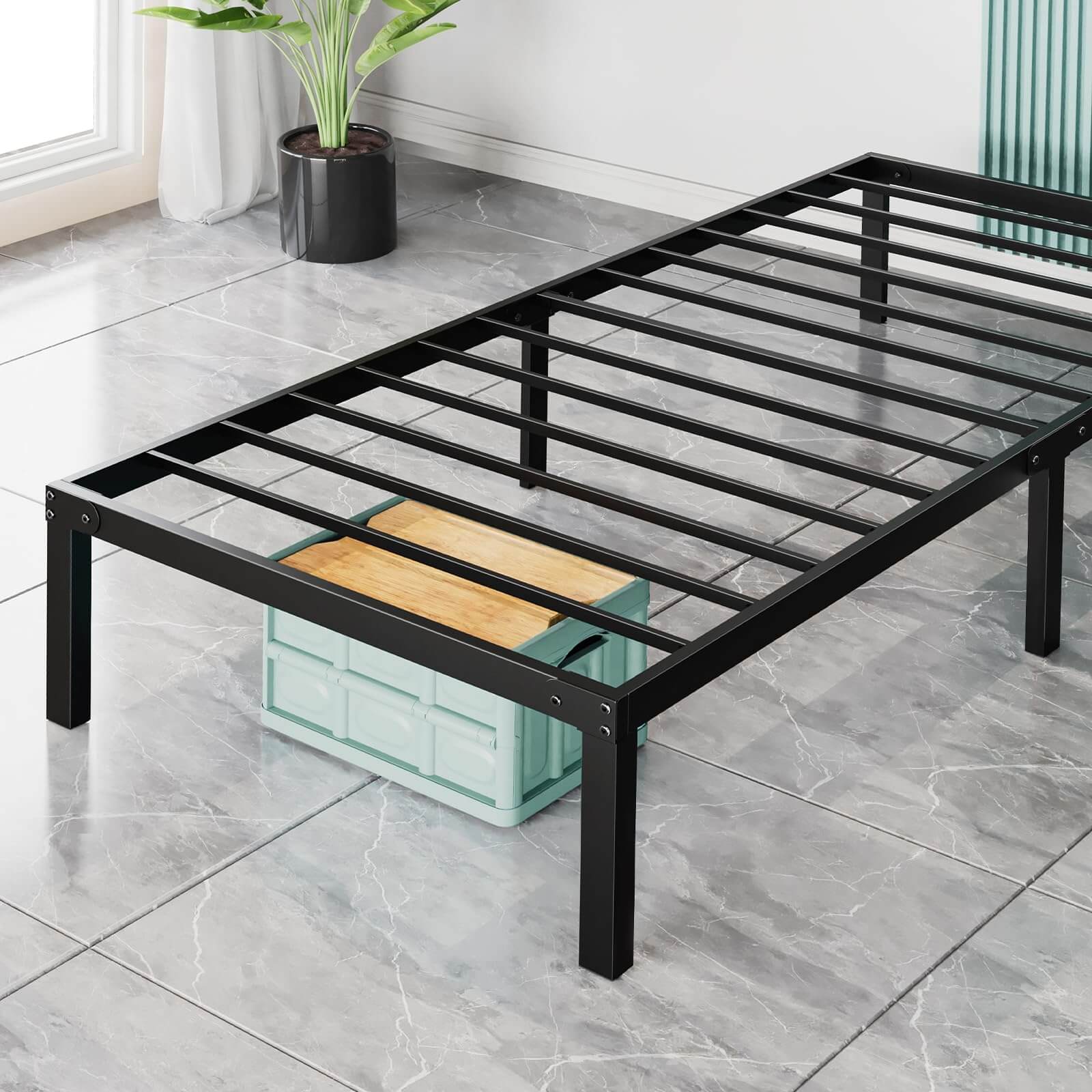 MyDepot Metal Bed Frame Platform with Steel Support