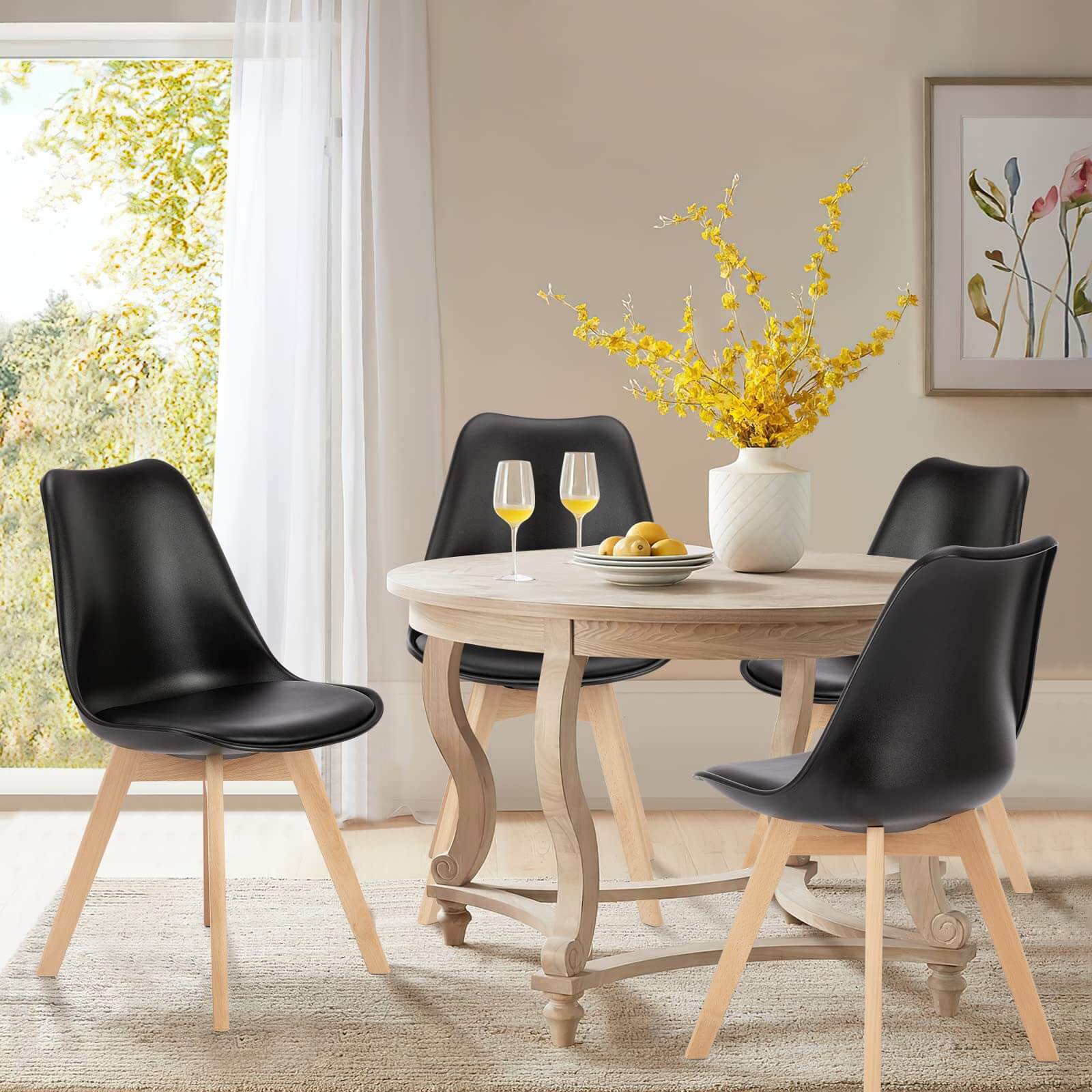 MyDepot Dining Chairs Set of 4 Mid-Century Modern Dinning Chairs