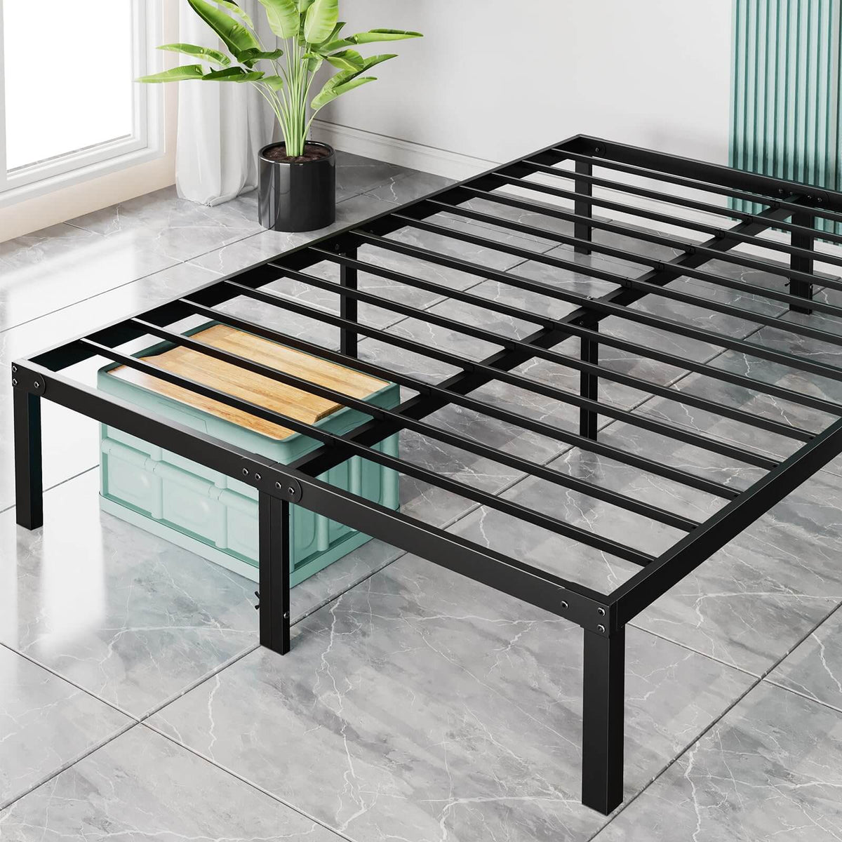 MyDepot Metal Bed Frame Platform with Steel Support