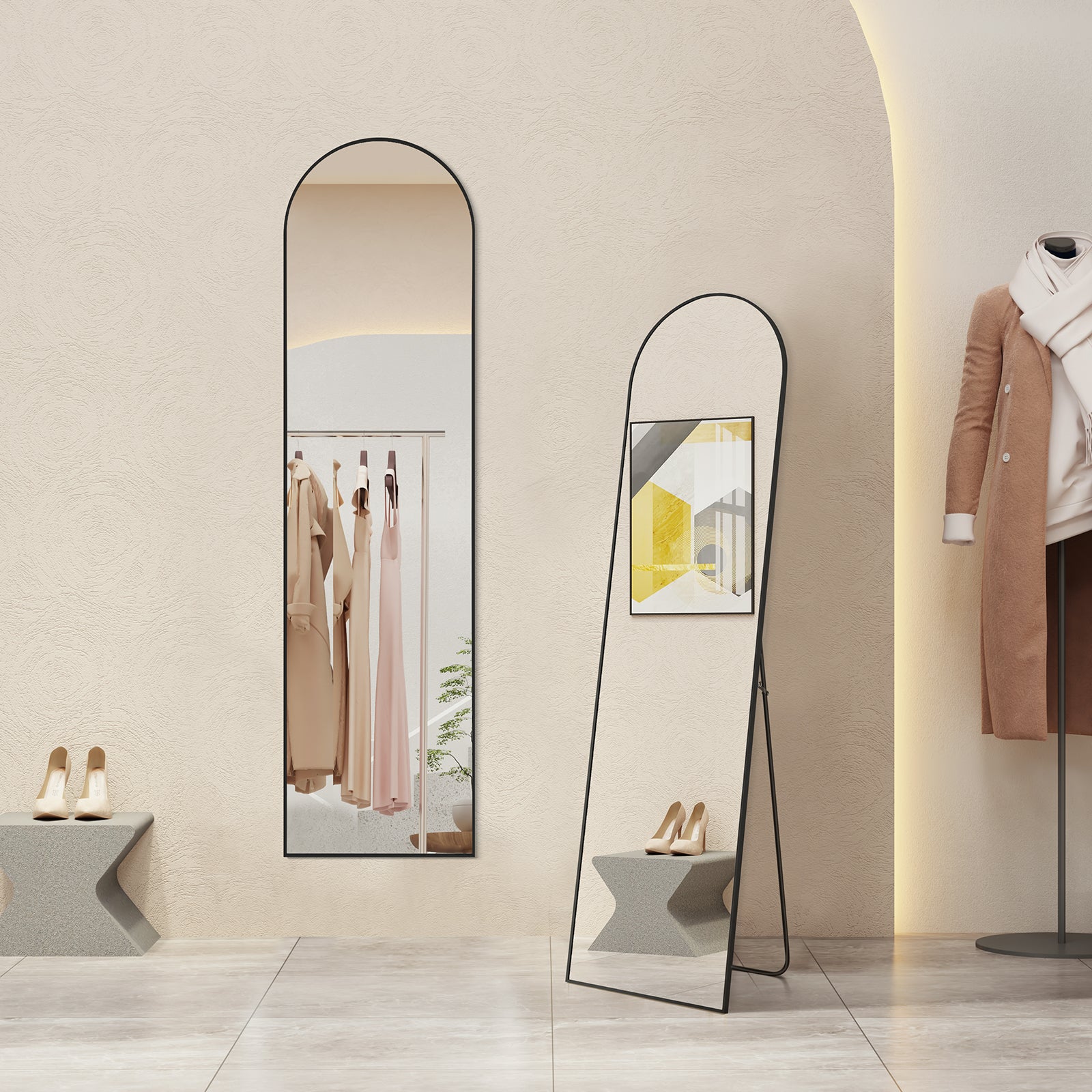 MyDepot Arched Full Length Standing Body Mirror