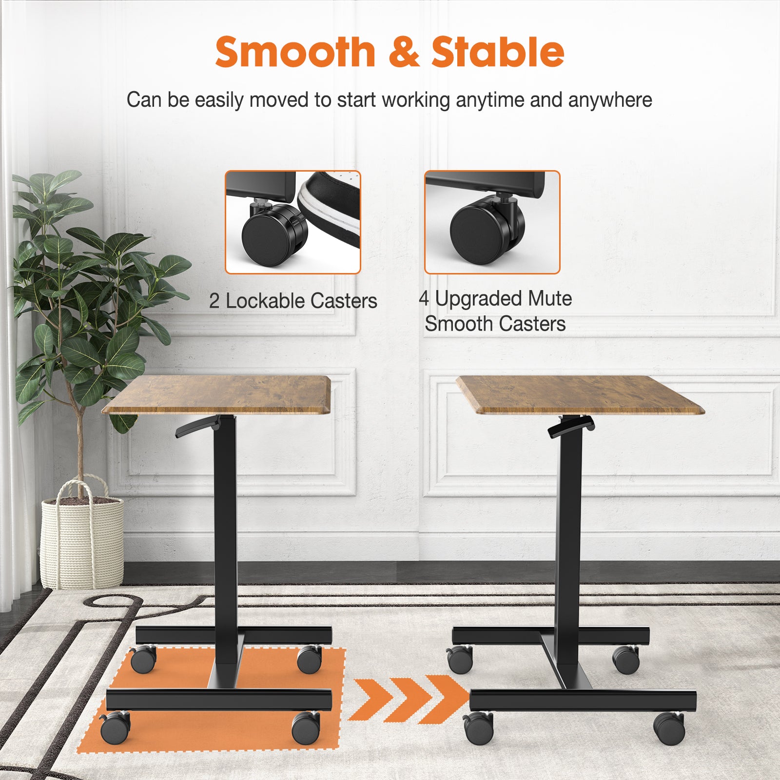 MyDepot Small Standing Desk Mobile Standing Desk Adjustable Height