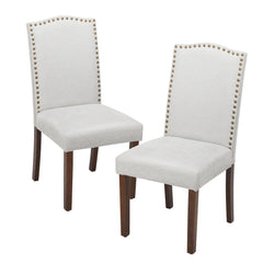 MyDepot 2 Piece Living Room Chairs Upholstered Leather Dining Room Trim with Wood Legs